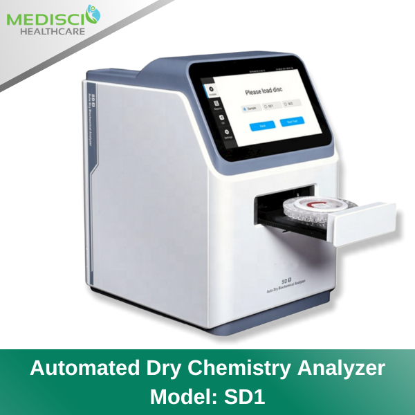 เครื่องตรวจวิเคราะห์สารเคมีในเลือดอัตโนมัติ ชนิดแห้ง (Dry Chemistry Analyzer) ใช้สำหรับการตรวจวิเคราะห์สารเคมีในเลือด ซึ่งทราบผลภายใน 12 นาที เพื่อให้ทราบเกี่ยวกับสุขภาพ หรือตรวจหาอาการบางประการ