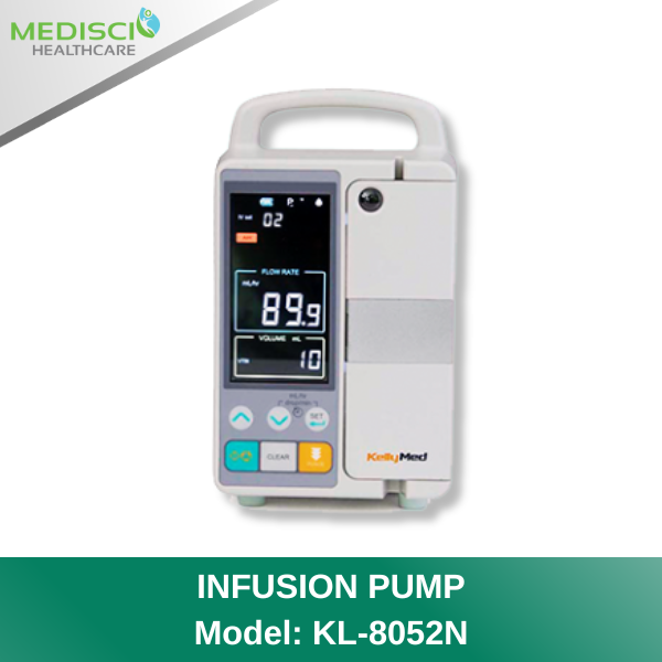 Infusion Pump เป็นเครื่องควบคุมการให้สารละลาย หรือให้น้ำเกลือ เข้าสู่ร่างกายโดยอัตโนมัติ ขนาดกะทัดรัด มีหูหิ้ว และที่ยึดเครื่องเข้ากับเสาน้ำเกลือ