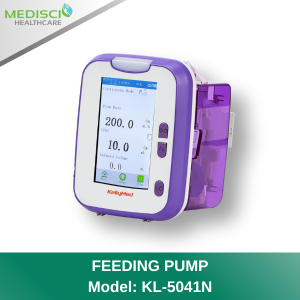 เครื่องให้อาหารทางสายยาง (Feeding Pump) เป็นเครื่องควบคุมปริมาณการให้อาหารเหลวให้เพียงพอและเหมาะสมต่อร่างกาย ช่วยให้อาหารเหลวกับผู้ป่วยโดยผ่านทางสายยางลงสู่กระเพาะอาหารโดยตรง